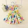 Baby Sommer Kleider Gelb Blumenmuster Baby Kleid New Style Baumwolle &amp; Polyester Seide Material Baby Mädchen Kleid Preise